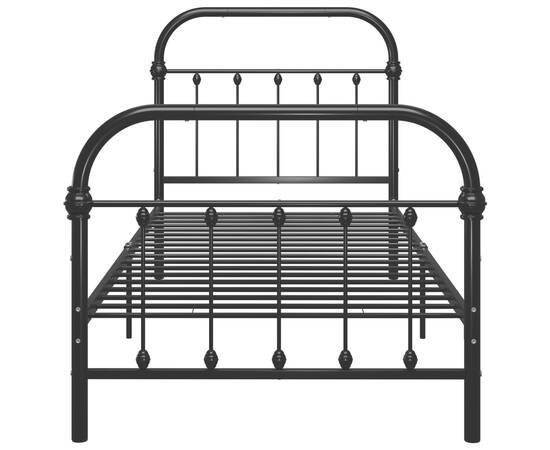 Cadru de pat, negru, 100 x 200 cm, metal, 3 image