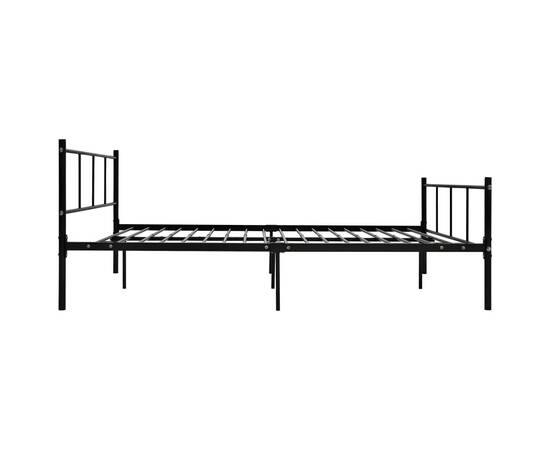 Cadru de pat, negru, 140 x 200 cm, metal, 4 image