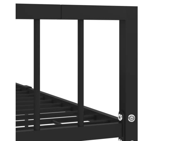 Cadru de pat, negru, 160 x 200 cm, metal, 5 image