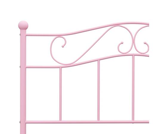 Cadru de pat, roz, 120 x 200 cm, metal, 5 image