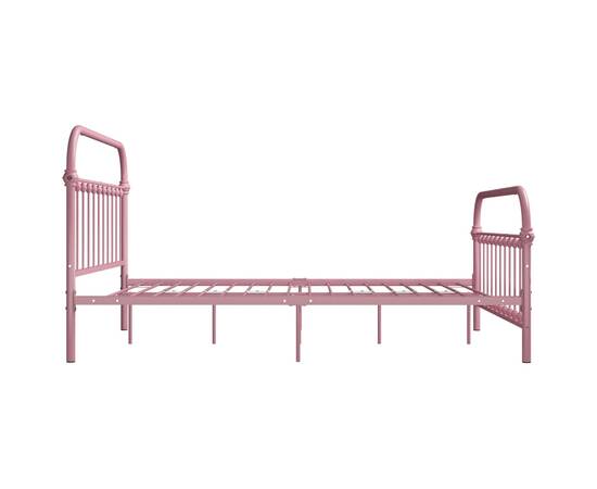 Cadru de pat, roz, 120 x 200 cm, metal, 4 image