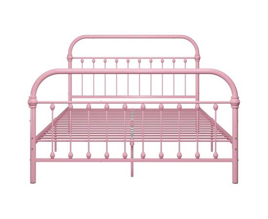Cadru de pat, roz, 120 x 200 cm, metal, 3 image