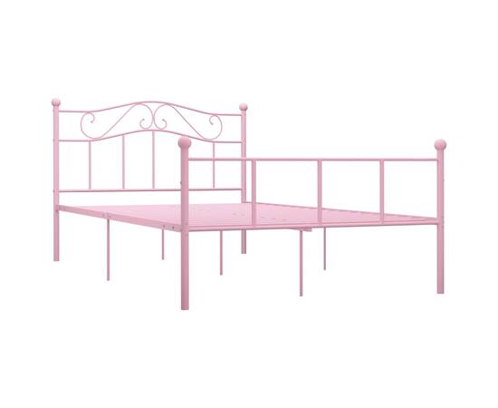 Cadru de pat, roz, 120 x 200 cm, metal, 2 image
