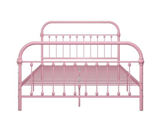 Cadru de pat, roz, 140 x 200 cm, metal, 3 image