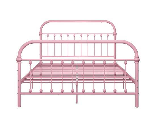 Cadru de pat, roz, 160 x 200 cm, metal, 3 image