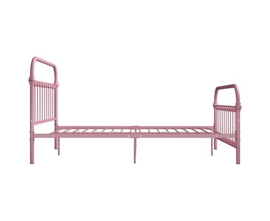Cadru de pat, roz, 160 x 200 cm, metal, 4 image