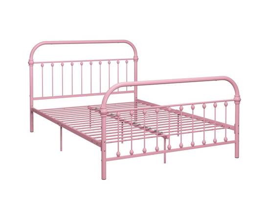 Cadru de pat, roz, 160 x 200 cm, metal, 2 image