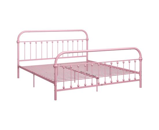 Cadru de pat, roz, 180 x 200 cm, metal, 2 image