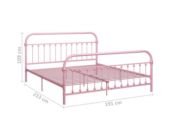 Cadru de pat, roz, 180 x 200 cm, metal, 6 image