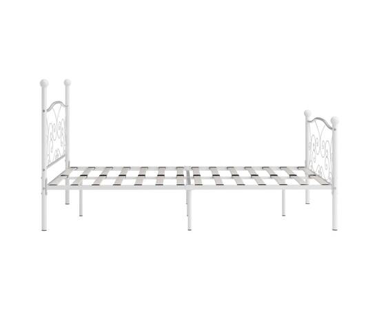 Cadru de pat cu bază din șipci, alb, 120 x 200 cm, metal, 4 image