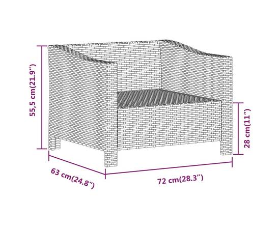 Set mobilier de grădină cu perne, 5 piese, gri, poliratan, 9 image