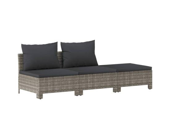 Set mobilier de grădină cu perne, 8 piese, gri, poliratan, 6 image