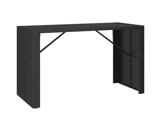 Set mobilier bar de grădină cu perne, 9 piese, negru, poliratan, 6 image