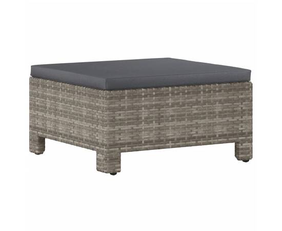 Set mobilier de grădină cu perne, 9 piese, gri, poliratan, 7 image