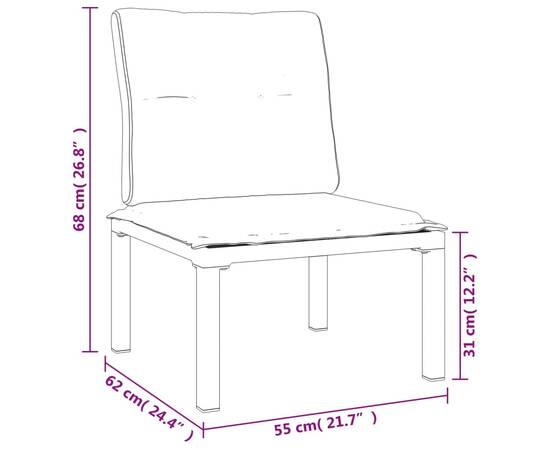 Set mobilier de grădină cu perne, 3 piese, negru/gri, poliratan, 10 image