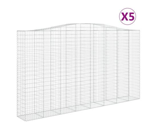 Coșuri gabion arcuite, 5 buc, 400x50x220/240cm, fier galvanizat, 2 image