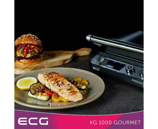 Contact grill ecg kg 1000 gourmet, 1650–2000 w, 2 termostate independente, 8 image