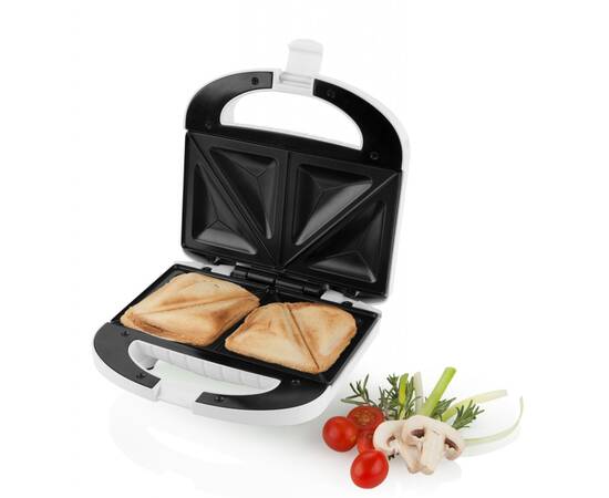 Sandwich maker gallet saumur cro625, 800 w, 4 sandwich-uri triunghiulare, alb, 3 image