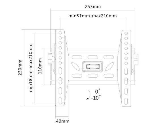 Suport tv gogen m, diagonala 23"-42" (58 - 106 cm), inclinare 0°-10°, 50 kg,, 2 image