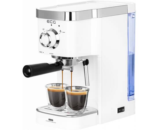 Espressor manual ecg esp 20301 alb, 1450 w,1.25 l, dispozitiv spumare, 20 bar, 6 image