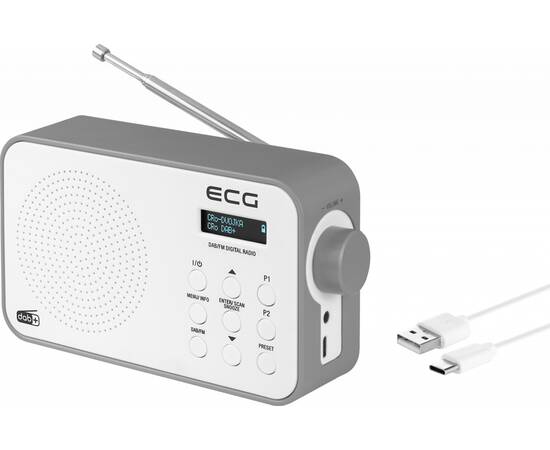 Radio portabil ecg rd 110 dab cu tuner dab+ si fm, alb, 1,2 w, memorie 30 de, 11 image