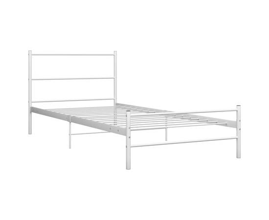 Cadru de pat, alb, 100 x 200 cm, metal, 2 image