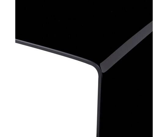 Măsuță de cafea, negru, 98x45x31 cm, sticlă securizată, 4 image
