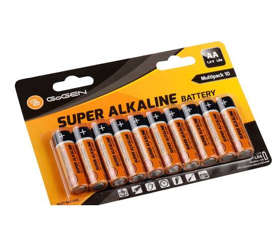Set baterii alcaline gogen super aa, lr06, blister 10 buc