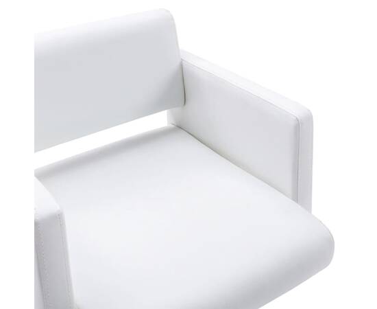 Scaun salon, alb, piele ecologică, 6 image