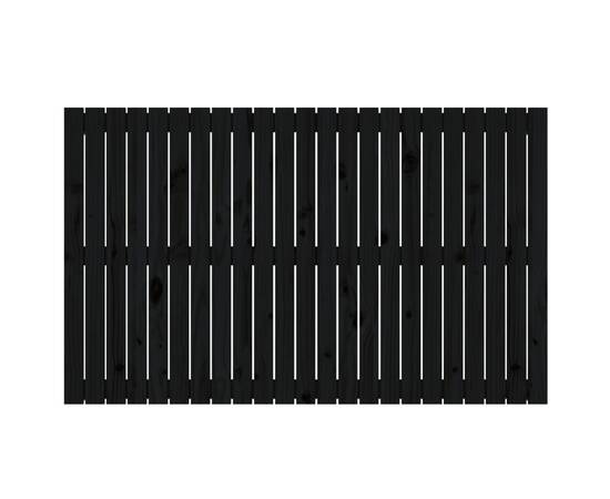 Tăblie de pat pentru perete, negru, 147x3x90 cm, lemn masiv pin, 4 image