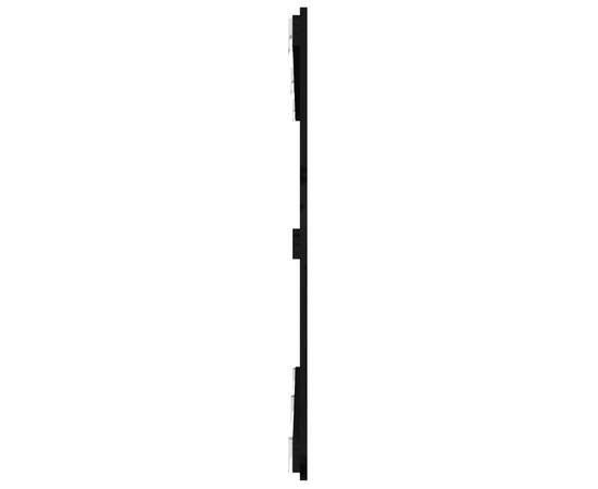 Tăblie de pat pentru perete, negru, 147x3x90 cm, lemn masiv pin, 5 image