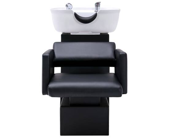 Unitate de șamponare cu scaune de salon, piele ecologică, 3 image