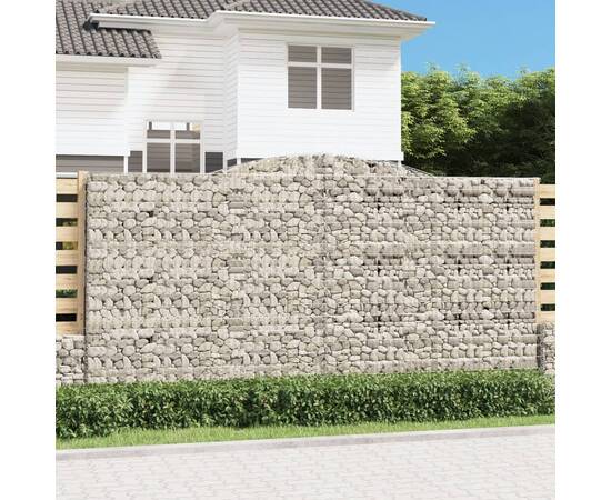 Coșuri gabion arcuite, 8 buc 400x50x200/220 cm, fier galvanizat