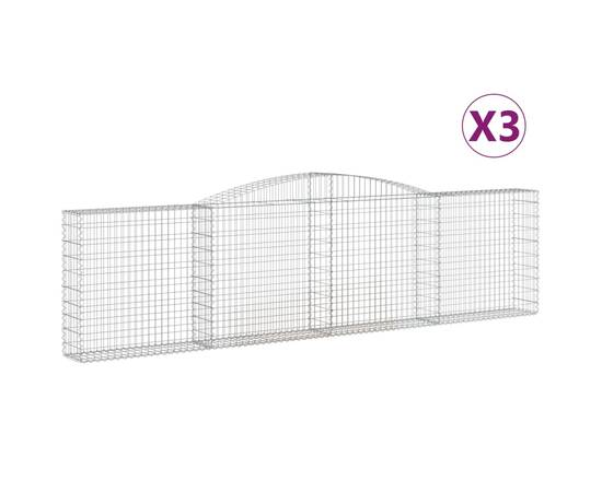 Coșuri gabion arcuite 3 buc, 400x30x100/120 cm fier galvanizat, 2 image