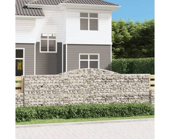 Coșuri gabion arcuite 3 buc. 400x30x120/140cm fier galvanizat