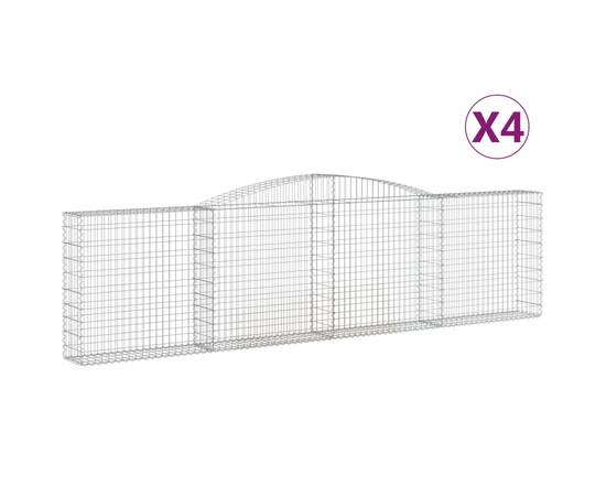 Coșuri gabion arcuite 4 buc, 400x30x100/120 cm fier galvanizat, 2 image