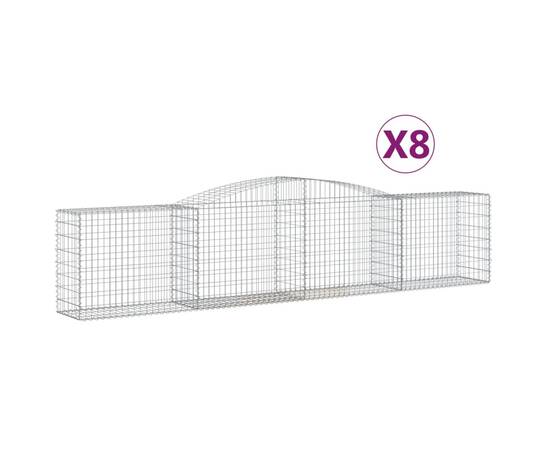 Coșuri gabion arcuite 8 buc, 400x50x80/100 cm, fier galvanizat, 2 image