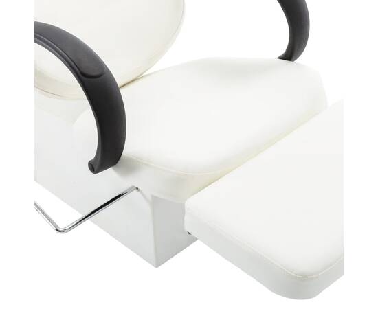 Scaun de spălare salon, cu lavoar, alb, piele ecologică, 6 image