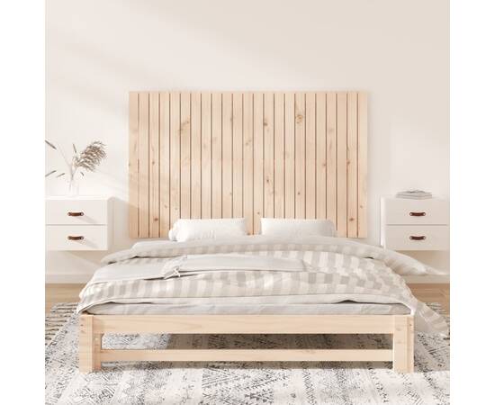 Tăblie de pat pentru perete, 147x3x90 cm, lemn masiv de pin, 3 image