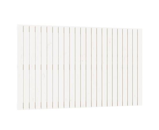 Tăblie de pat pentru perete, alb, 147x3x90 cm, lemn masiv pin, 2 image