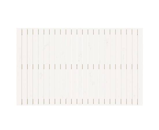 Tăblie de pat pentru perete, alb, 147x3x90 cm, lemn masiv pin, 4 image