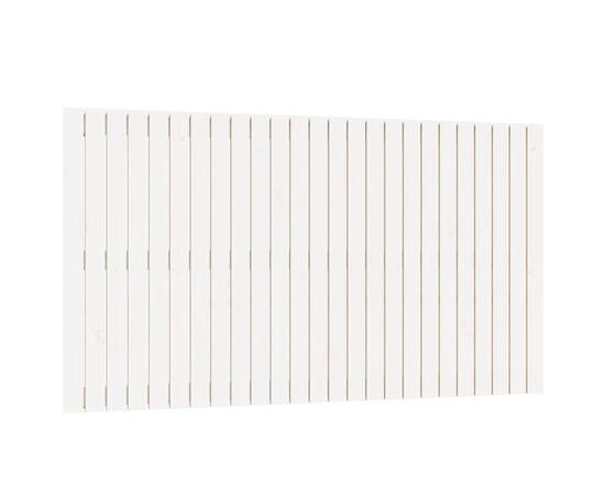 Tăblie de pat pentru perete, alb, 159,5x3x90 cm, lemn masiv pin, 2 image