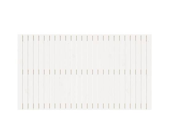 Tăblie de pat pentru perete, alb, 159,5x3x90 cm, lemn masiv pin, 4 image