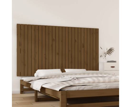Tăblie de pat pentru perete, maro miere, 159,5x3x90 cm