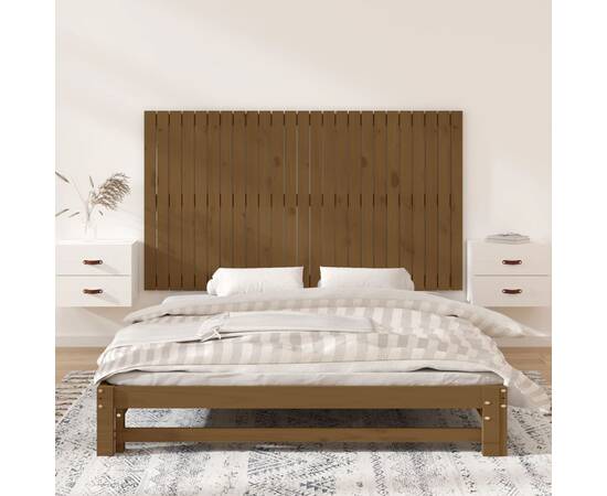 Tăblie de pat pentru perete, maro miere, 159,5x3x90 cm, 3 image