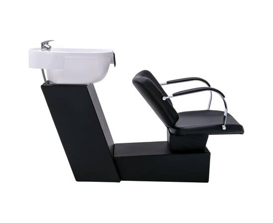Unitate de șamponare cu scaun de salon, piele ecologică, 4 image