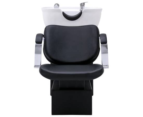 Unitate de șamponare cu scaun de salon, piele ecologică, 3 image