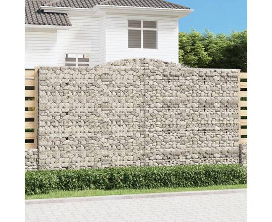 Coșuri gabion arcuite, 2 buc, 400x30x220/240cm, fier galvanizat