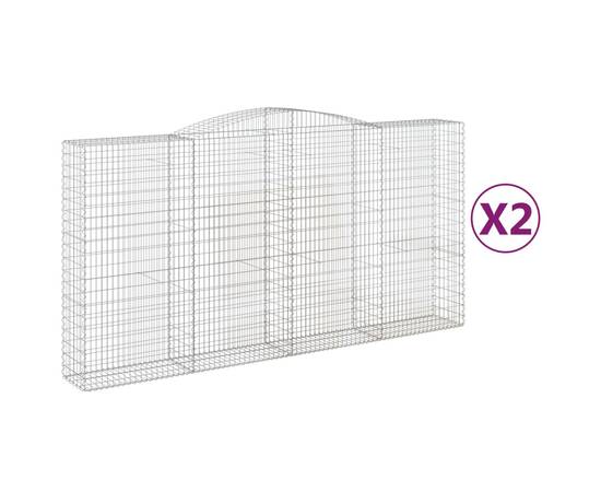 Coșuri gabion arcuite, 2 buc 400x50x200/220 cm, fier galvanizat, 2 image