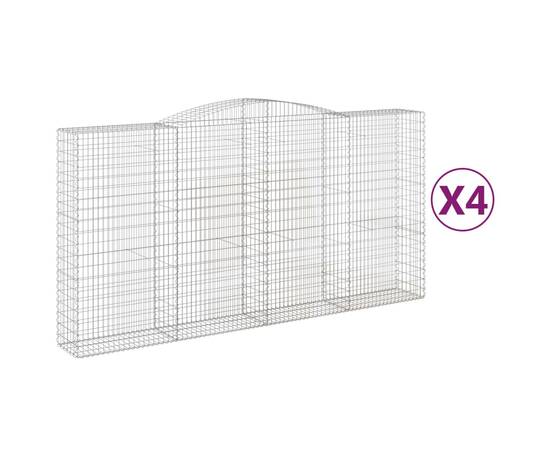 Coșuri gabion arcuite, 4 buc 400x50x200/220 cm, fier galvanizat, 2 image